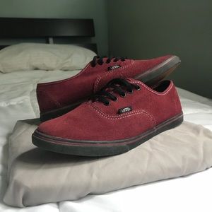 Women’s maroon suede vans